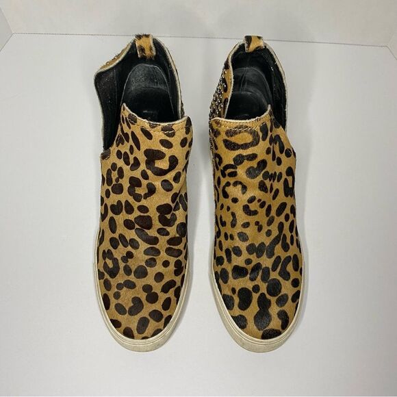Steven By Steve Madden Leopard Print Coin Sneaker Embellished Calf Hair 8.5 - Picture 7 of 16
